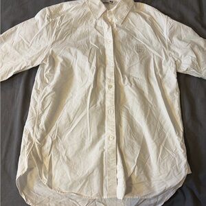 Uniqlo x JW anderson white button up long sleeve shirt